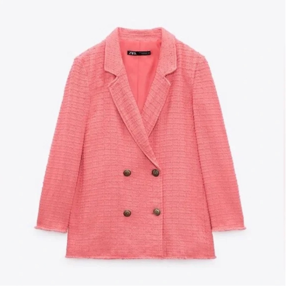 ZARA | Textured Double Breasted Blazer
